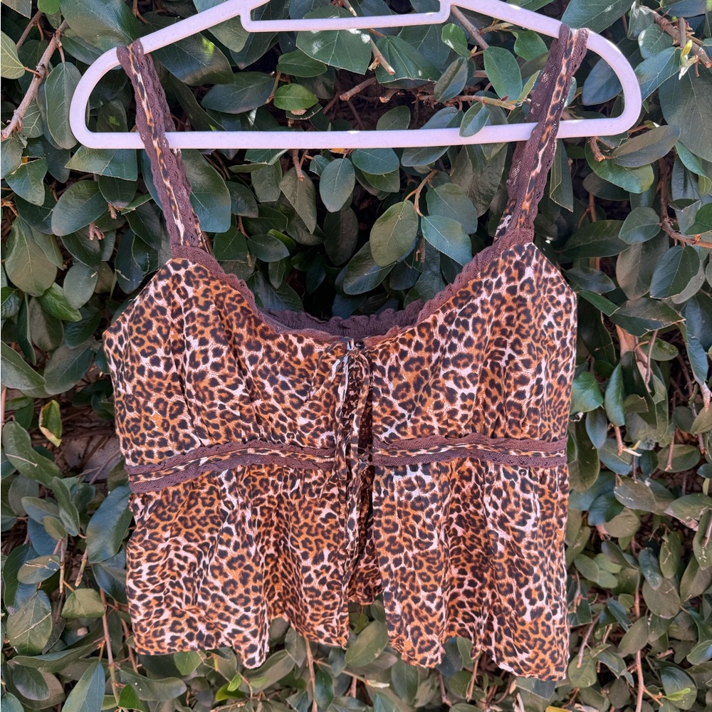 American Eagle Outfitters Leopard Print Cami Tank Top - Brown, Black
